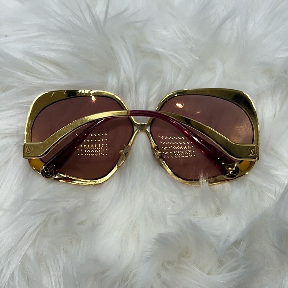 👓💛❤️LOUIS VUITTON VINTAGE SUZY EMBELLISHED OVERSIZED SUNGLASSES Z0400U M1120 - Picture 10 of 17
